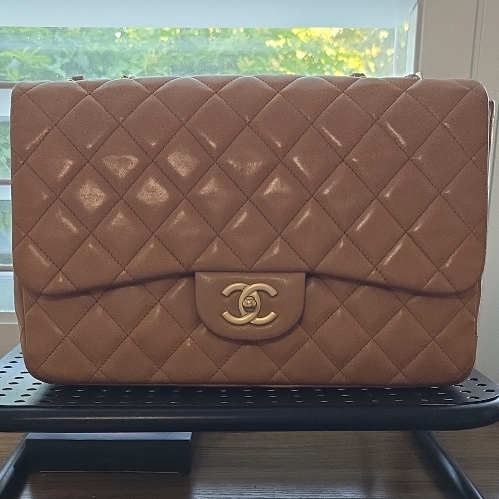 CHANEL Jumbo Single Flap ✨️ Camel Brown Lambskin with Champagne GHW